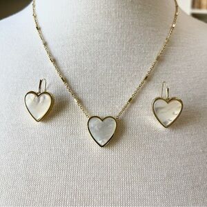 Kendra Scott Gold Heart Pendant Necklace and Earrings Set
